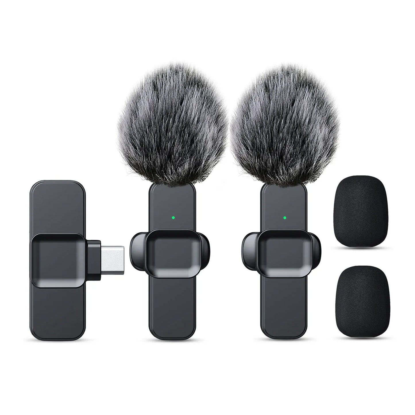 K10 Wireless Lavalier Microphone Portable Audio Video Recording Mini Microphone for iPhone Android PC Camera Live Gaming Phone