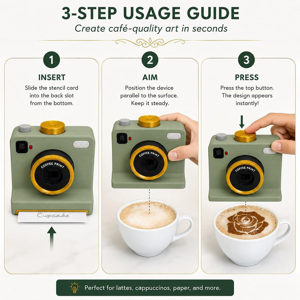 Latte Art Camera — Coffee Stencil Press