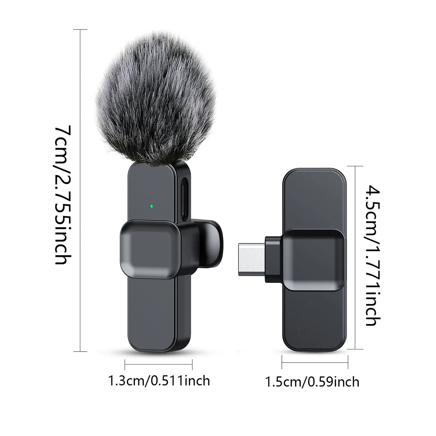 K10 Wireless Lavalier Microphone Portable Audio Video Recording Mini Microphone for iPhone Android PC Camera Live Gaming Phone