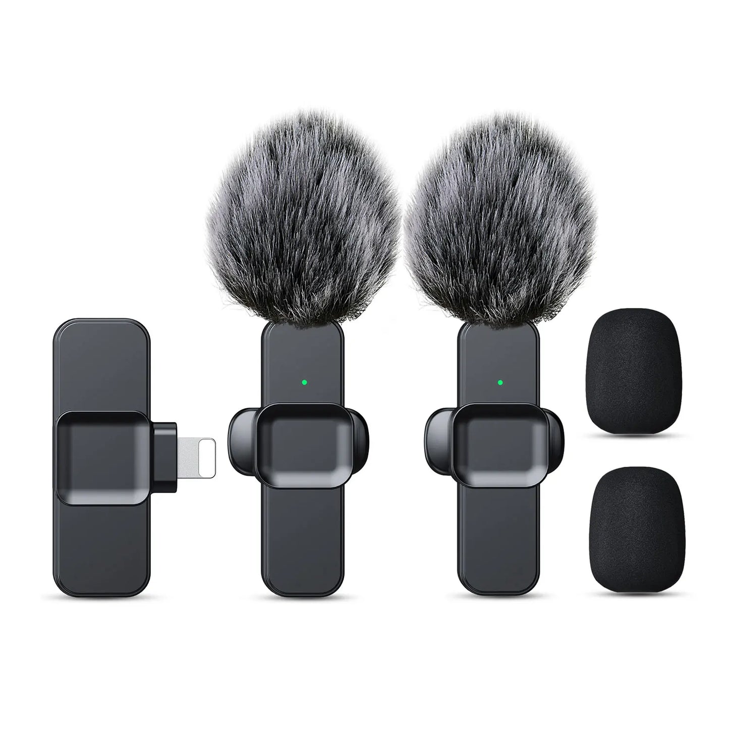 K10 Wireless Lavalier Microphone Portable Audio Video Recording Mini Microphone for iPhone Android PC Camera Live Gaming Phone