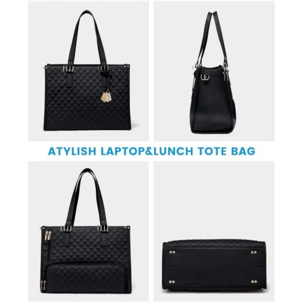 2 in 1 Lunch Tote Bag for Women Insulated Lunch Compartment 15.6 Inch Laptop Bag Large Capacity with Purse Computer Handbag