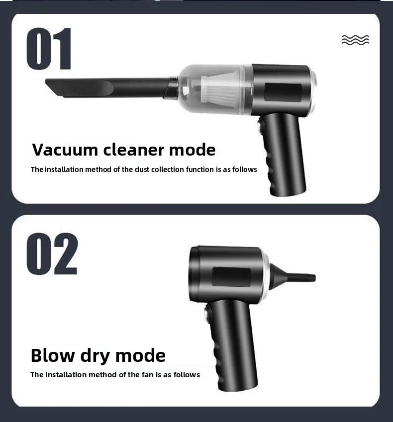 New wireless car, household handheld, small, multi-functional, portable, car mounted, high-power blowing and suction dual-use va