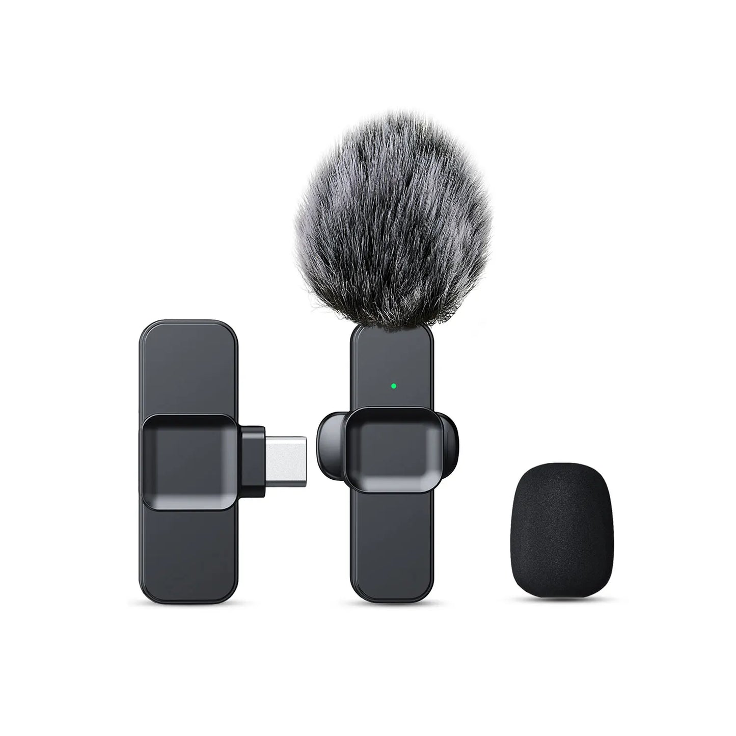 K10 Wireless Lavalier Microphone Portable Audio Video Recording Mini Microphone for iPhone Android PC Camera Live Gaming Phone