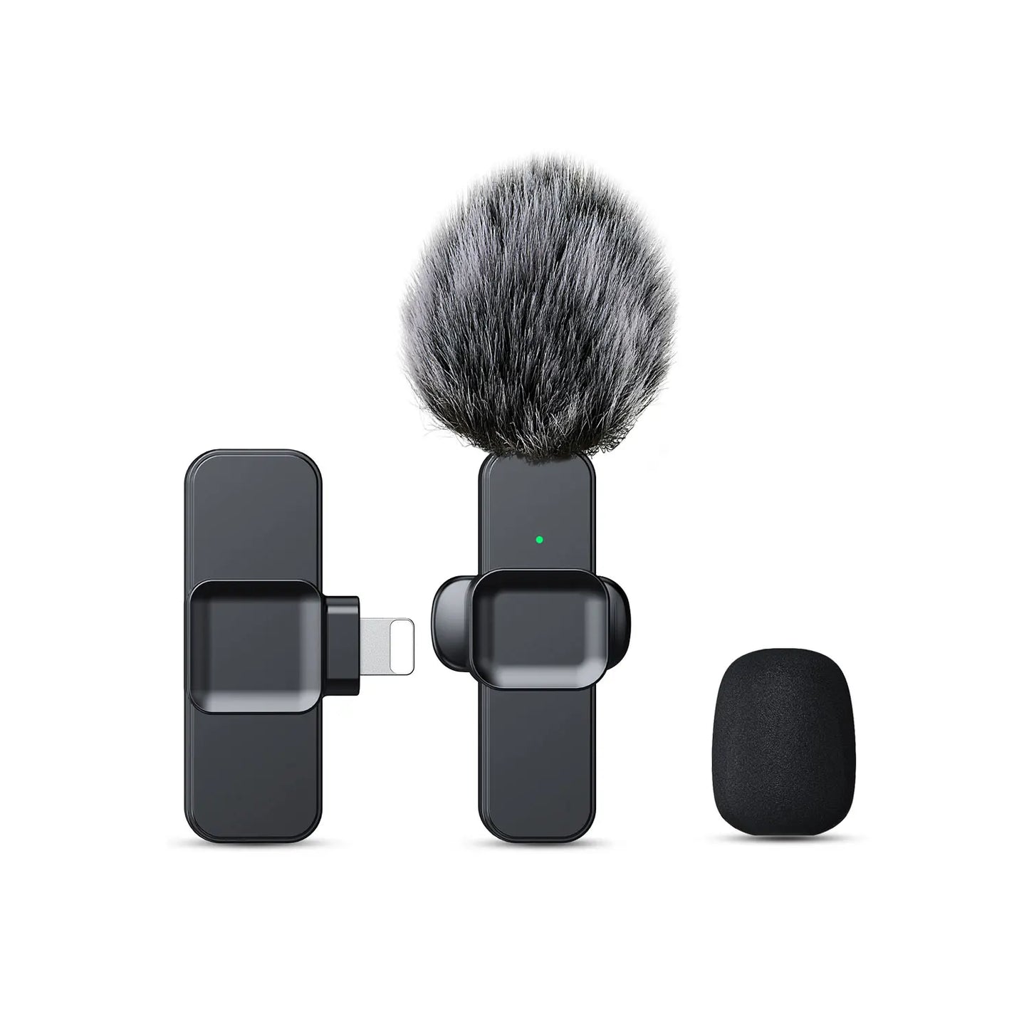 K10 Wireless Lavalier Microphone Portable Audio Video Recording Mini Microphone for iPhone Android PC Camera Live Gaming Phone
